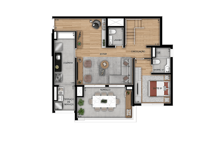 Duplex 3 suítes - Inferior - Final 01 