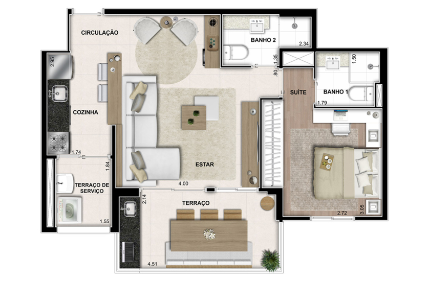 63 m²