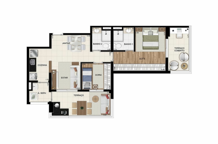 63 m²