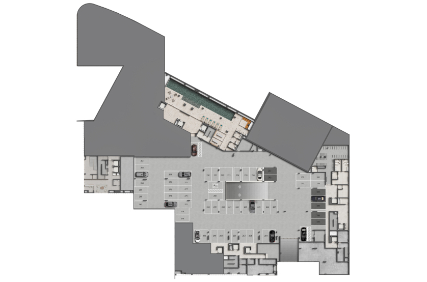 Implantação 1º Subsolo (perspectiva artística)