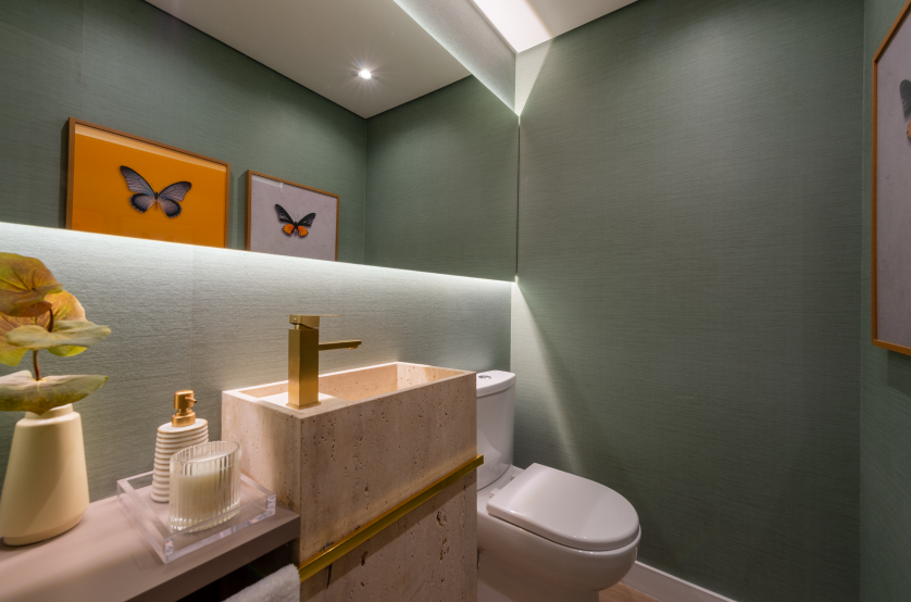 Lavabo do apto de 3 suítes -109m² (Foto do decorado) 