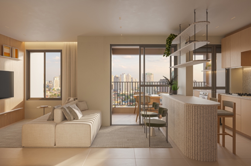 Planta 3 dorms - 66m² - torre 3 (perspectiva artística) 