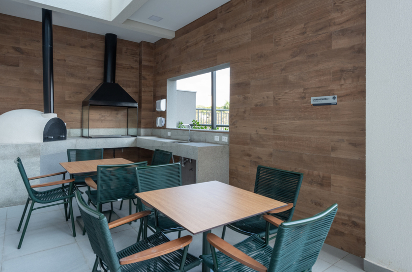 Churrasqueira com Forno para Pizza - Studios Residenciais (Foto do local)