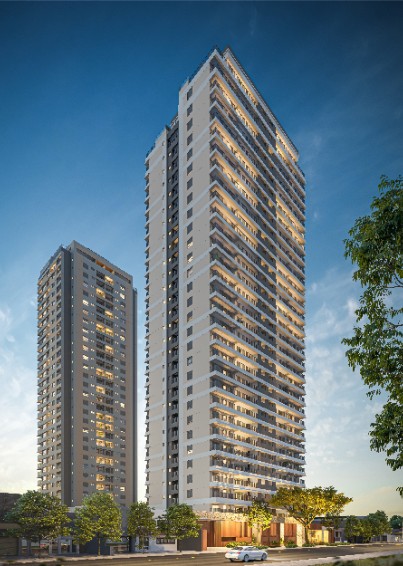 Fachada - torre 1 e 2 (Perspectiva artística)