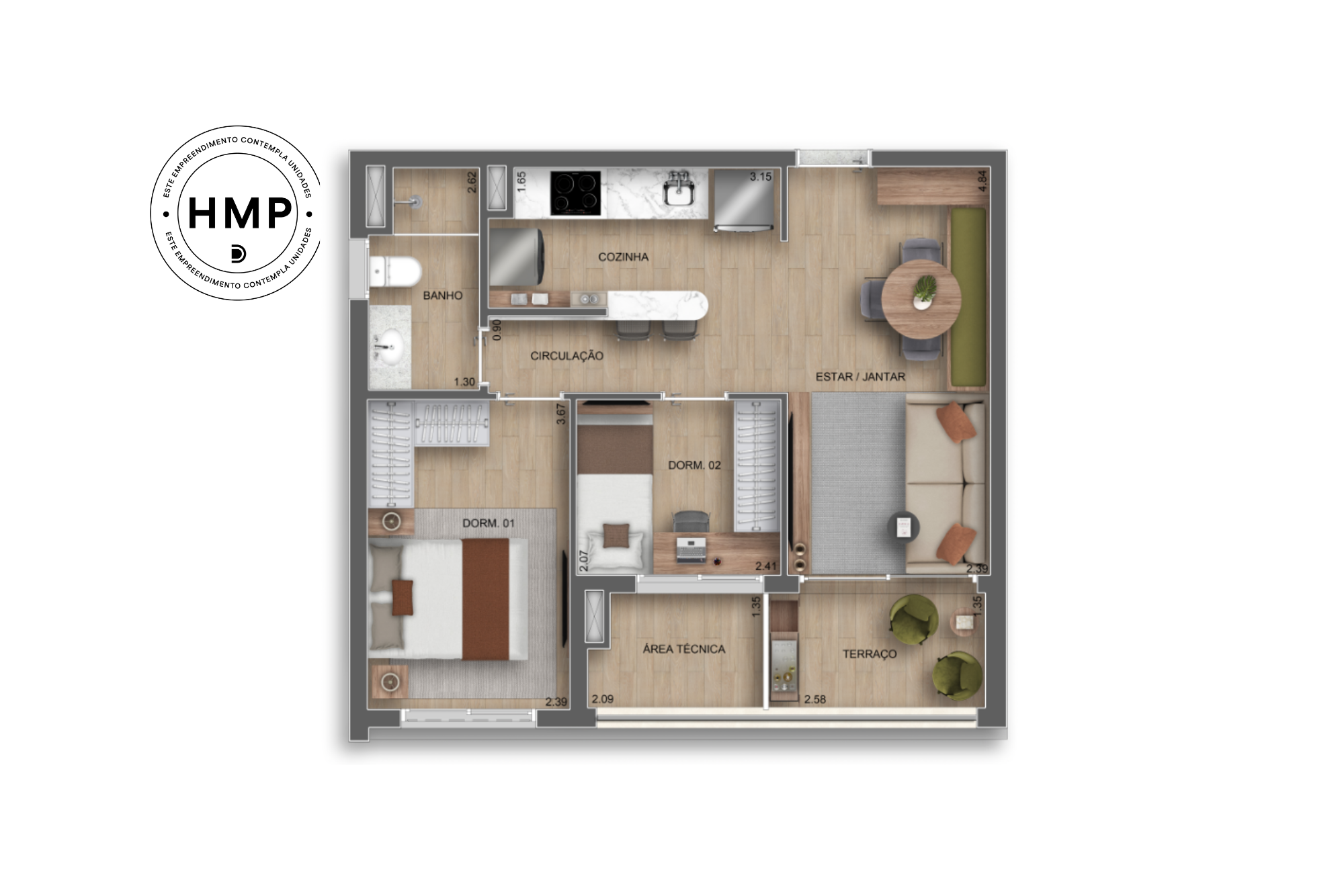 Apartamento 53m² com 2 quartos no Tatuapé