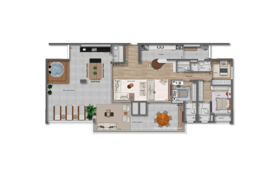187m² | Penthouse (perspectiva preliminar) 