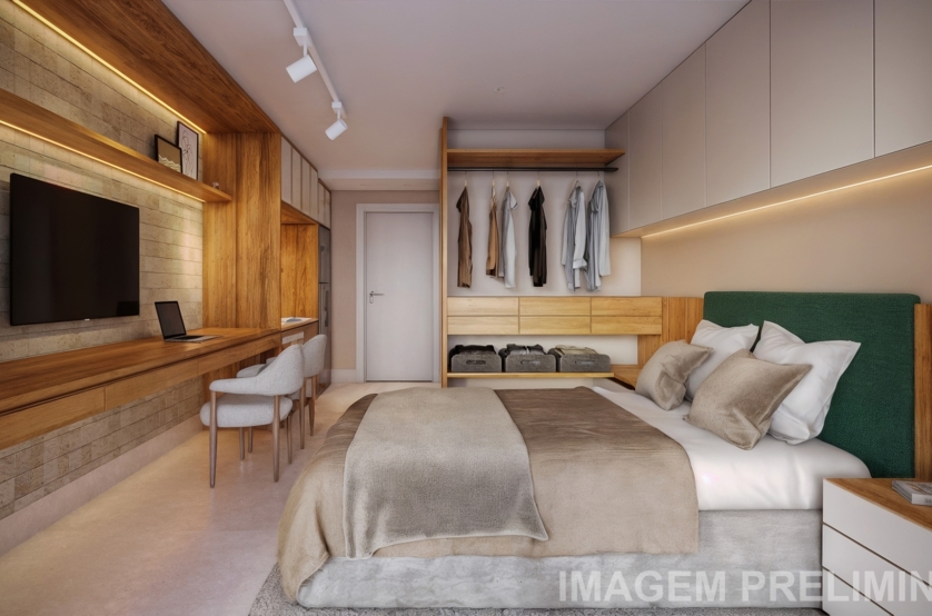 Studio - apto 28m² (perspectiva preliminar) 
