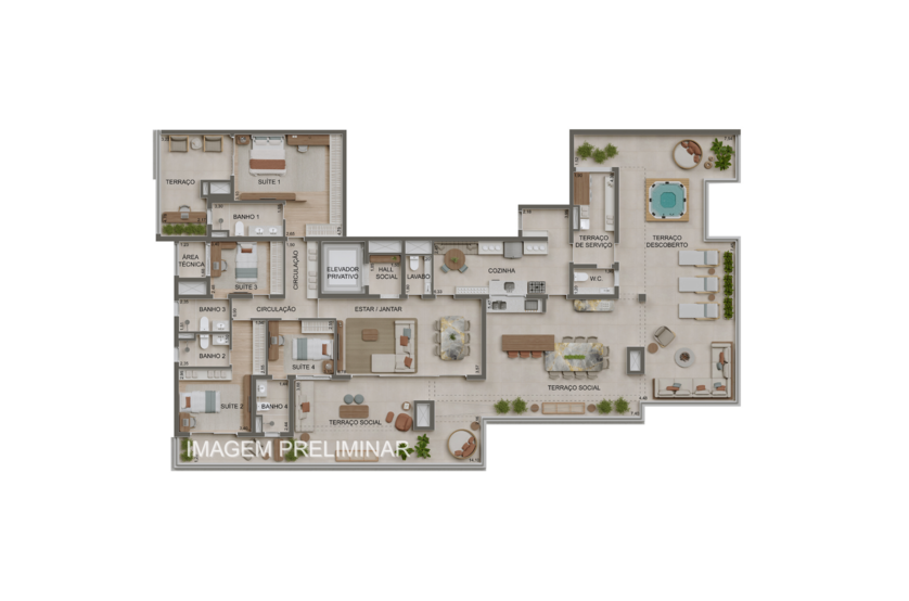 330m² | Penthouse (perspectiva preliminar) 