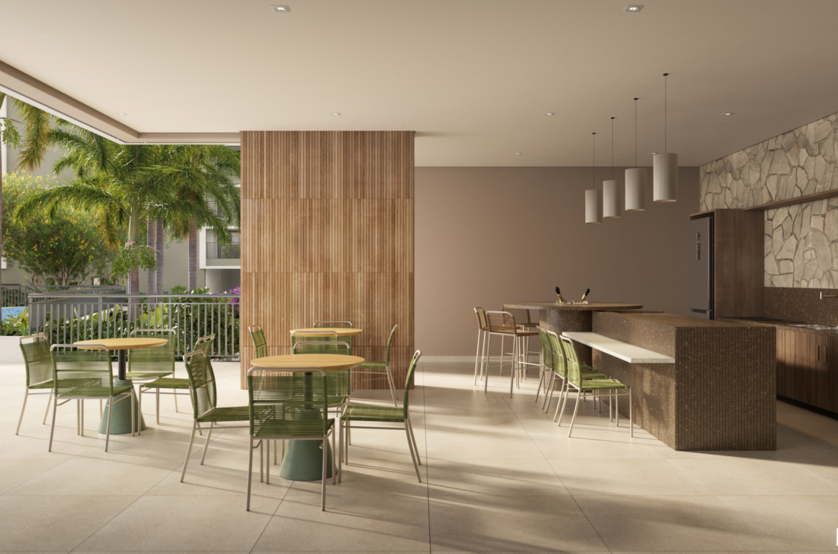 Bar da piscina - torre 1 e 2 (perspectiva preliminar) 