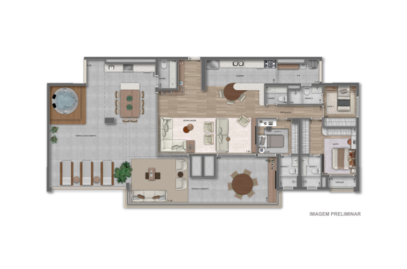 243 m² | Penthouse (perspectiva preliminar) 