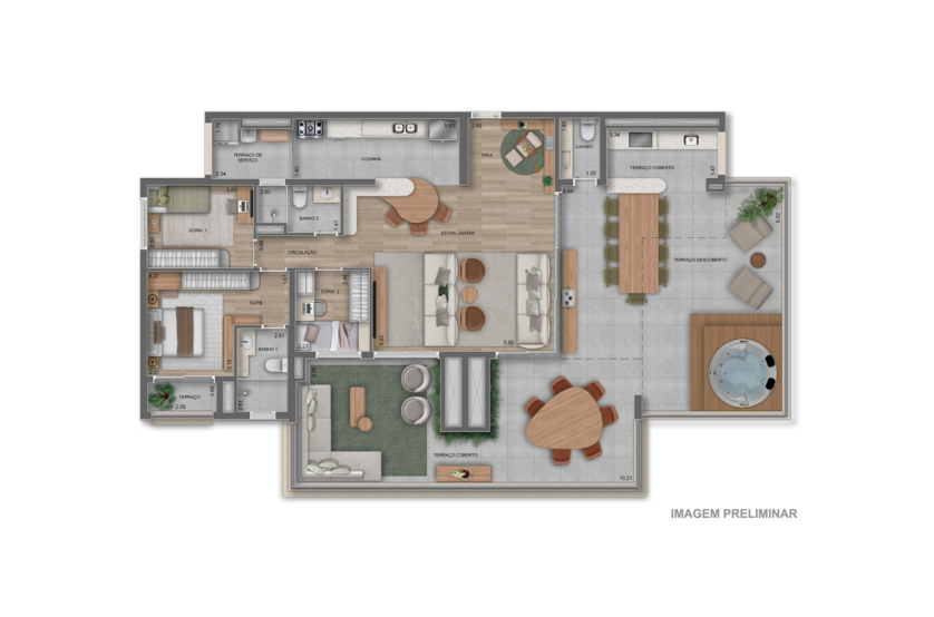 195m² | Penthouse (perspectiva preliminar)