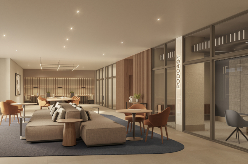 Coliving com podcast studio - torre 1 e 2 (perspectiva artística) 