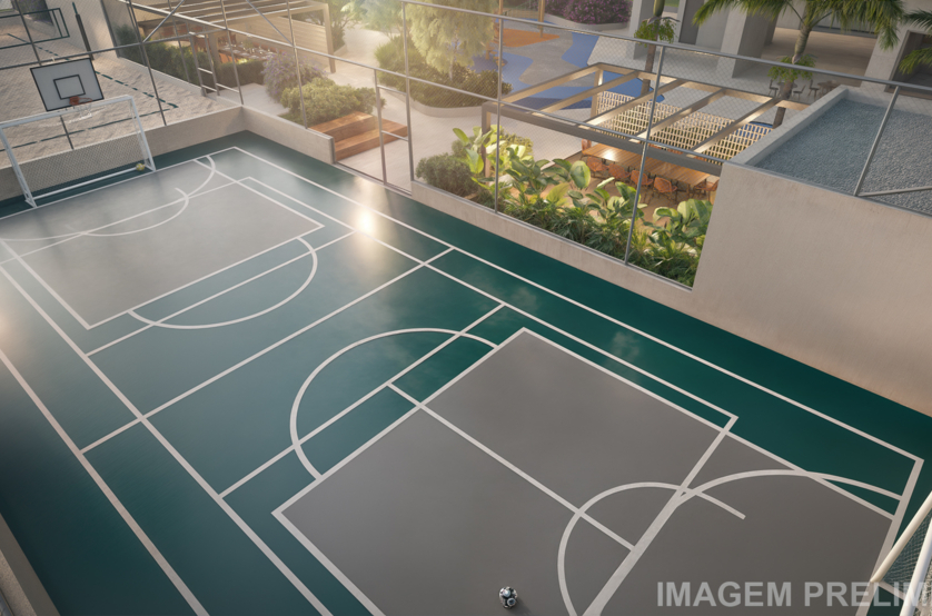 Quadra recreativa (Perspectiva preliminar) 