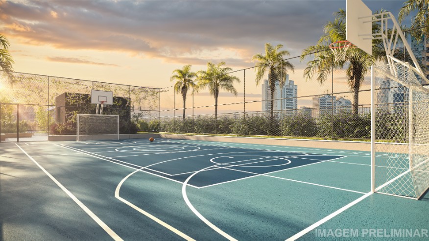 Quadra recreativa c/ marcação para pickleball