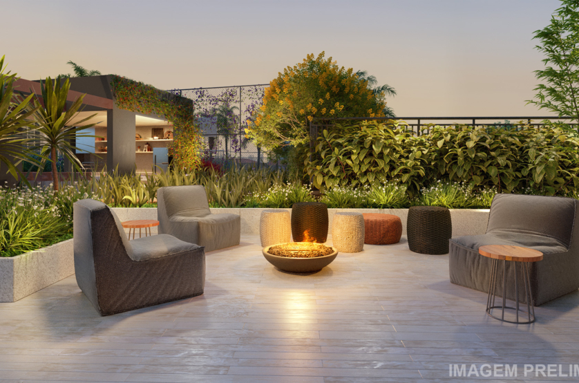 Lounge lareira (perspectiva preliminar) 
