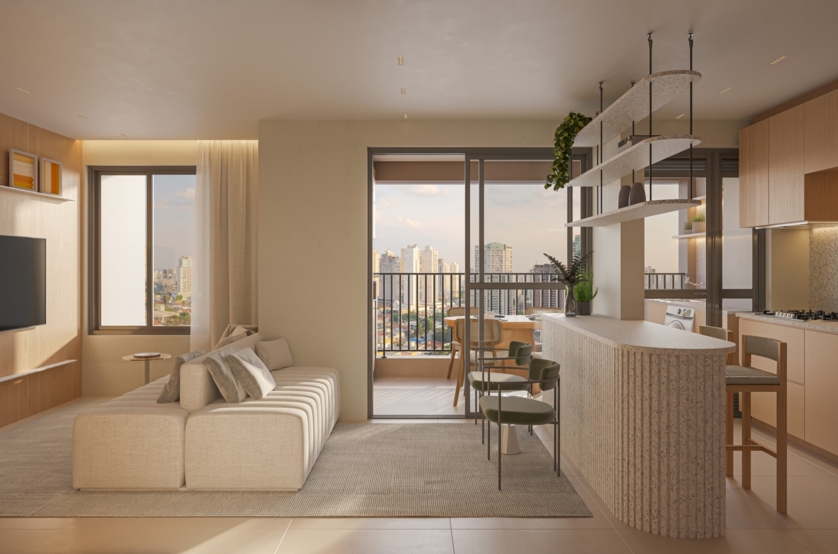 Planta 3 dorms - 66m² - torre 3 (perspectiva artística) 