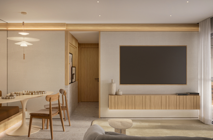 Living 2 Dorms - apto 83m² (Perspectiva artística)