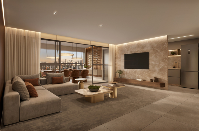 Living 3 Dorms - apto 100m² (Perspectiva artística)