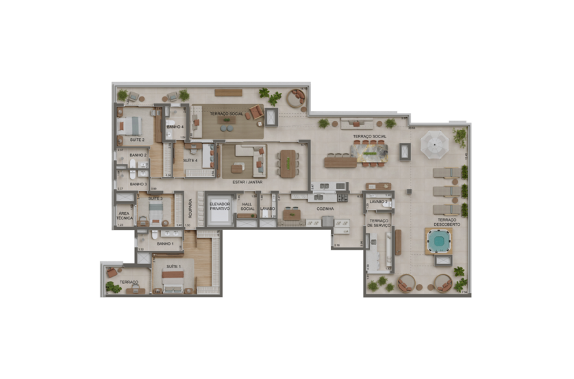 320m² | Penthouse (perspectiva artística) 