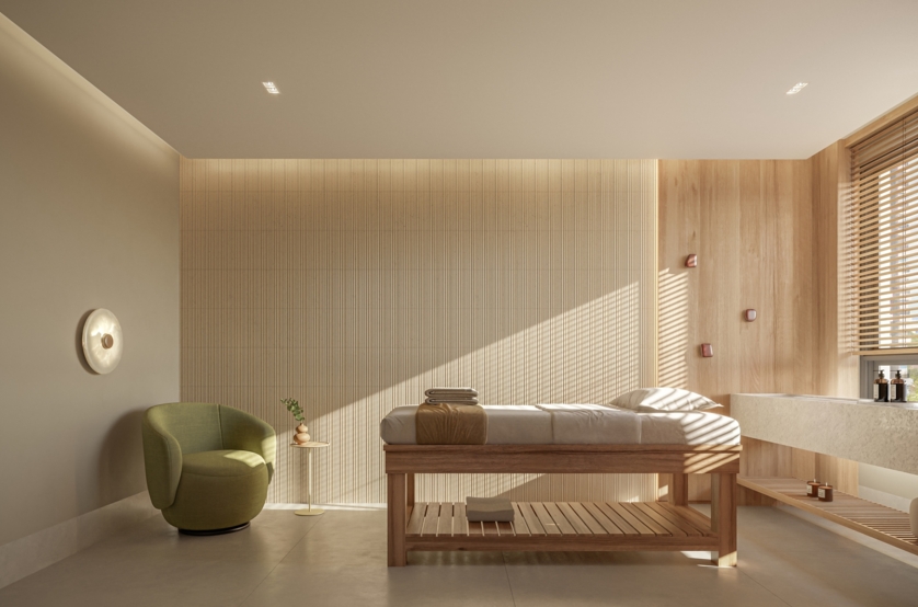 Sala de massagem (perspectiva artística) 