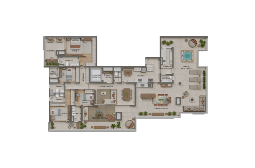 330m² | Penthouse (perspectiva artística) 