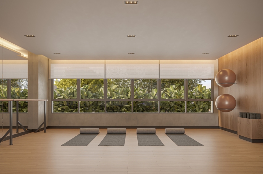 Espaço multifuncional c/ 34m² (perspectiva artística) 