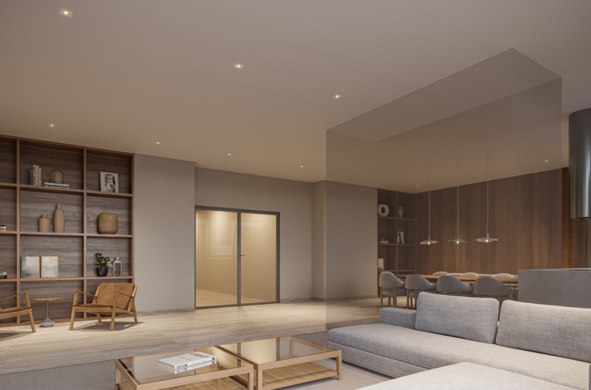 Salão Gourmet com 95m²(Perspectiva artística) 