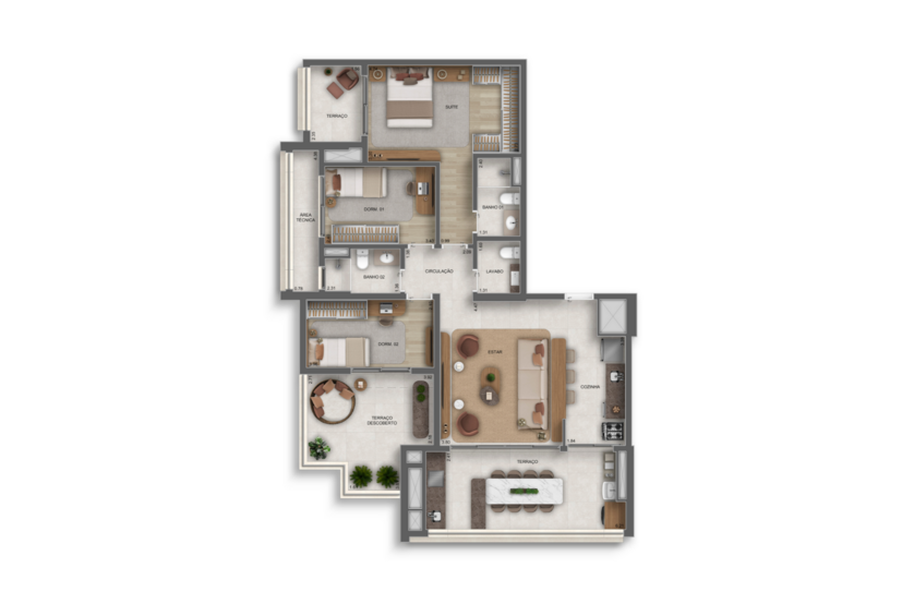 110m² | Penthouse (perspectiva artística) 