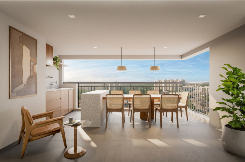Terraço do apto de 97m² (Perspectiva artística)