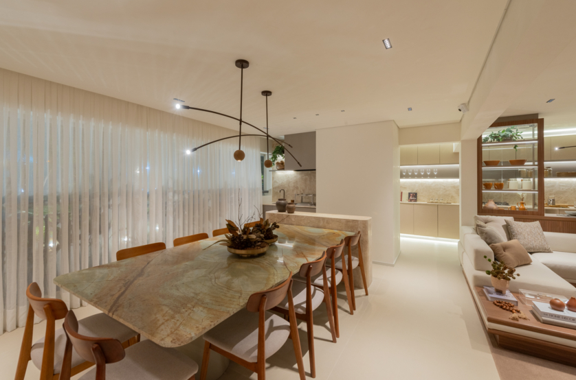 Terraço com churrasqueira a carvão - 147m² (Foto do decorado)