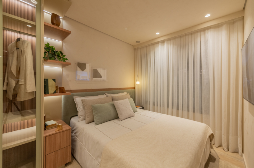 Suíte principal -  83m² (Foto do decorado)