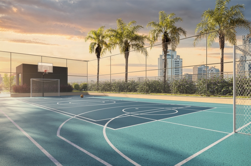 Quadra recreativa c/ marcação para Pickleball (perspectiva artística) 