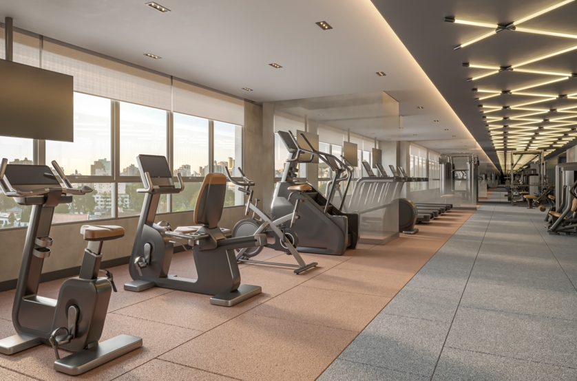 Fitness com 197m² (perspectiva artística) 