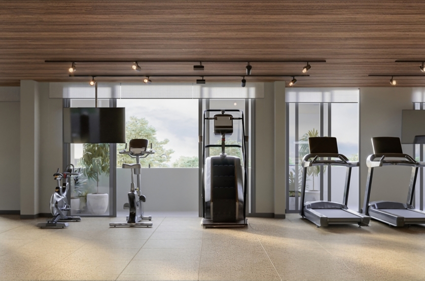 Fitness com 213m² (Perspectiva artística) 