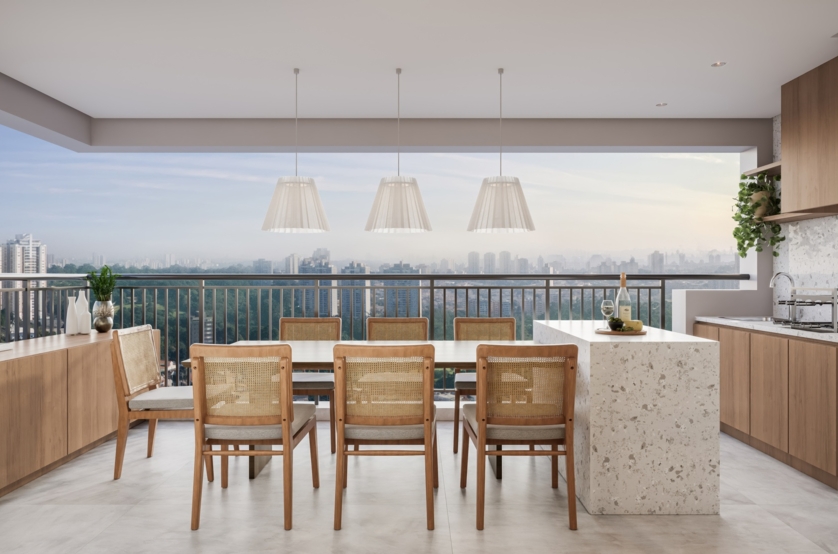 Terraço do apto de 76m² (Perspectiva artística)