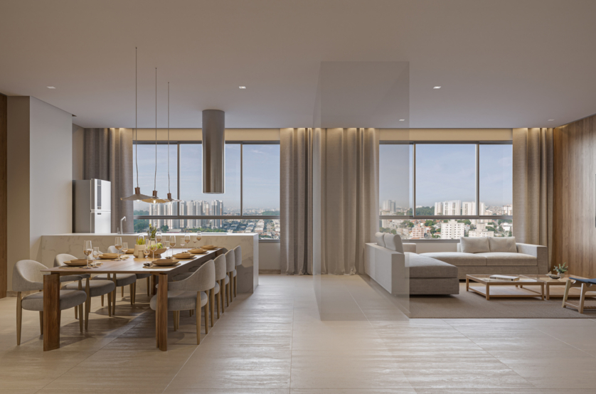 Salão Gourmet com 95m² (Perspectiva artística) 