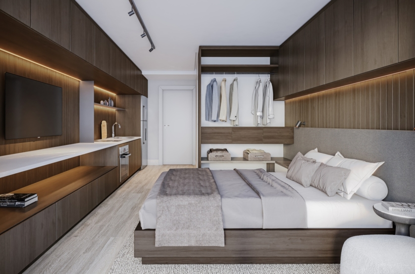 Studio - apto 28m² (perspectiva artística) 