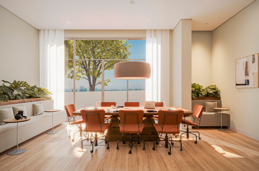 Coworking com terraço (Perspectiva artística) 