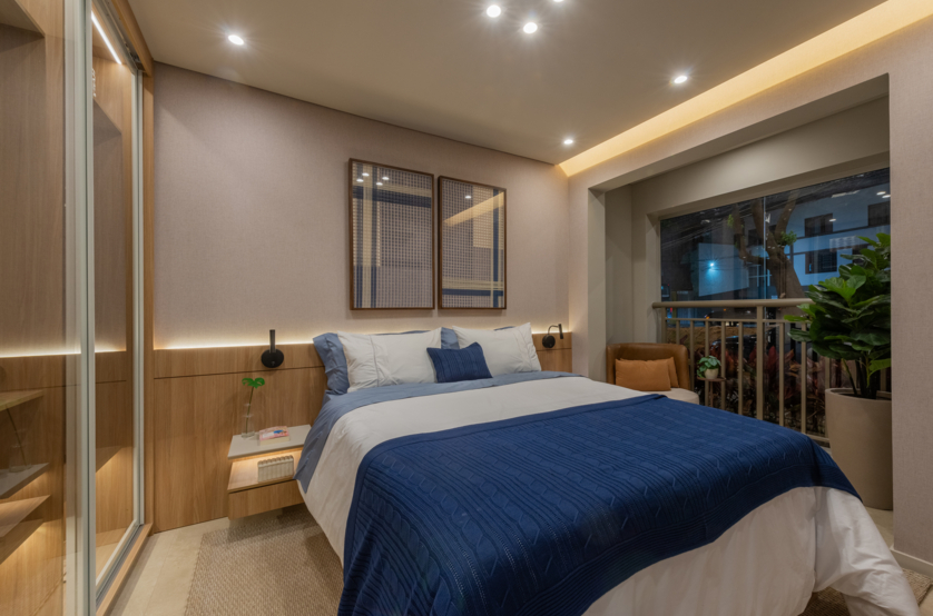 Suíte principal - apto 121m² (Foto do decorado)