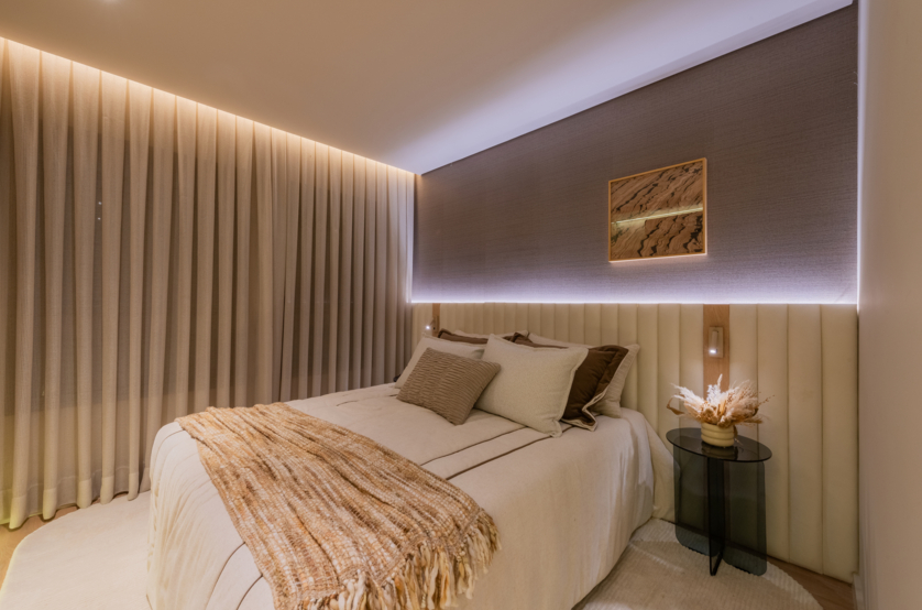 Suíte principal - apto de 120m² (Foto do decorado)