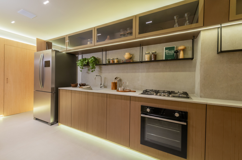 Cozinha - apto de 120m² (Foto do decorado)