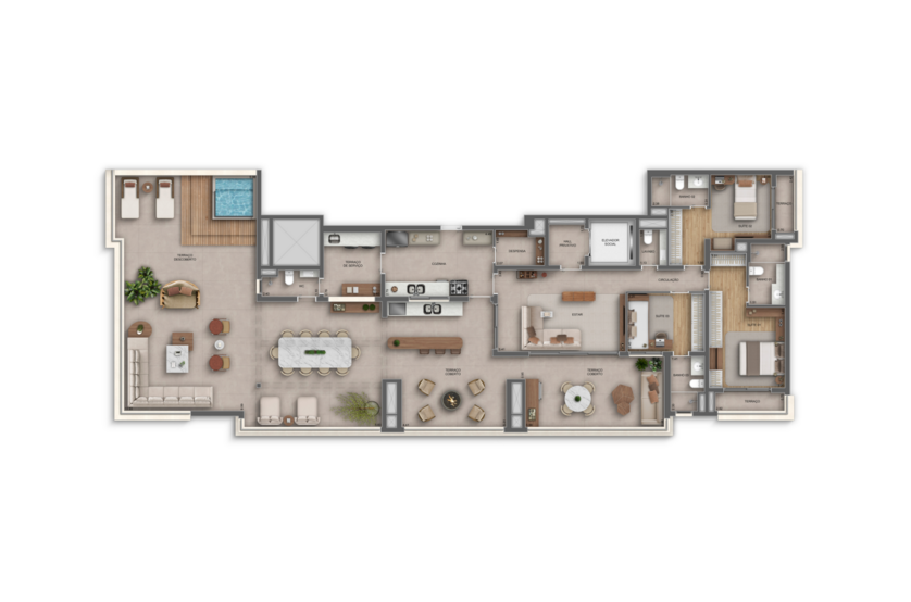 264m² | 3 suítes (perspectiva artística) 