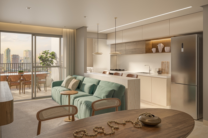 Terraço 1 suíte - 75m² (Perspectiva artística)