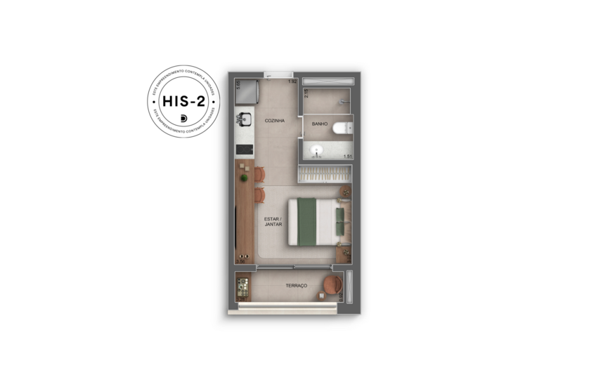 27m² | Studio (Perspectiva artística) 