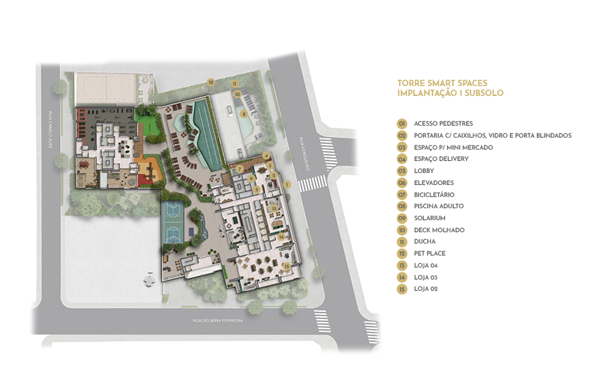 Implantação 1º Subsolo (Perspectiva preliminar) 
