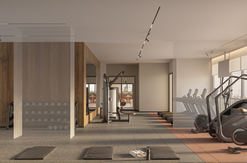 Fitness c/ 159m² (perspectiva artística)