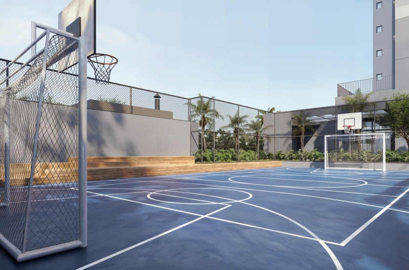 Quadra recreativa c/ marcação para pickleball (Perspectiva artística)