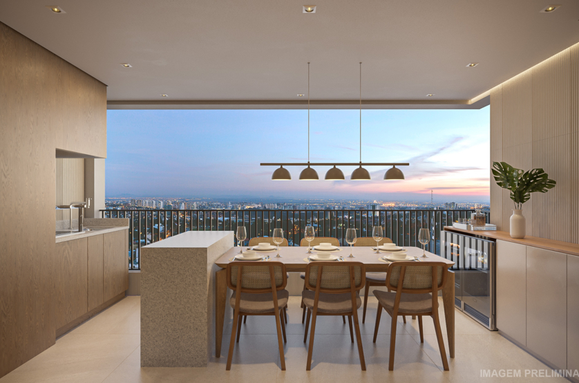 Living 2 Dorms. - apto 88m² (Perspectiva preliminar) 