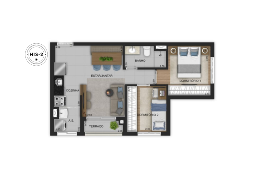 2 dorms. - final 1 torre 1 