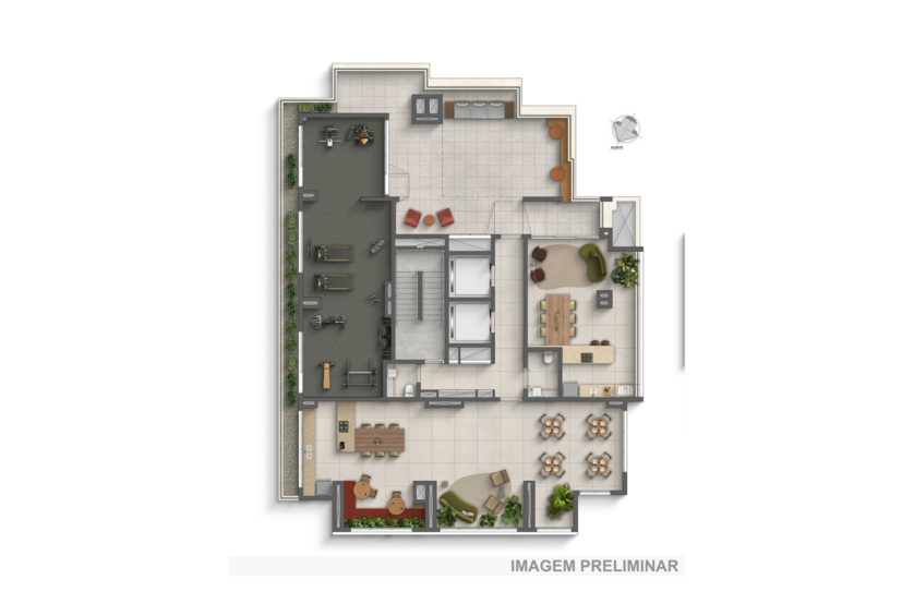  23º Pavimento de lazer (Perspectiva preliminar) 